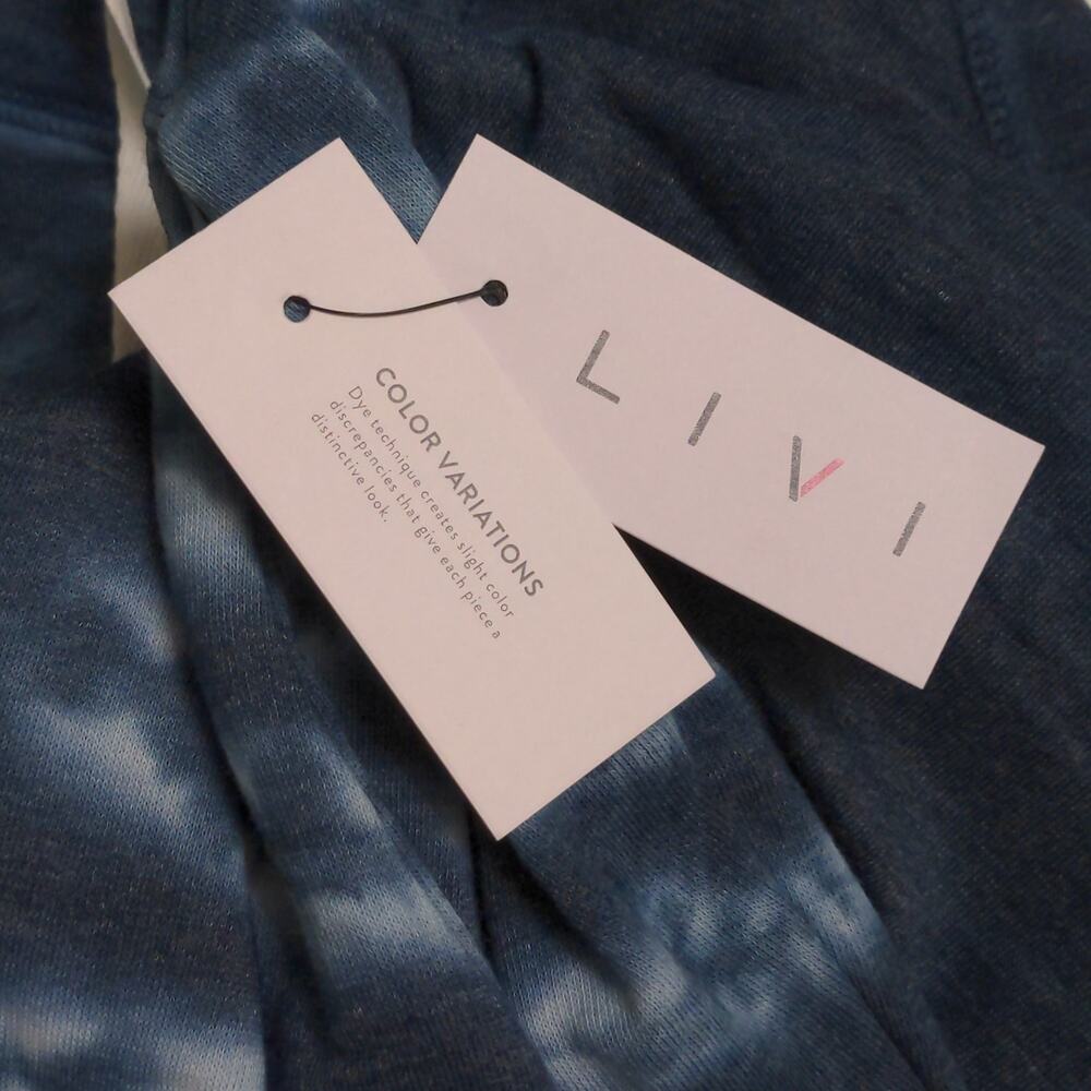 Lane Bryant LIVI Active Sweatshirt Full Zip Tie Dye Hoodie Blue White 18/20 New - Picture 9 of 10
